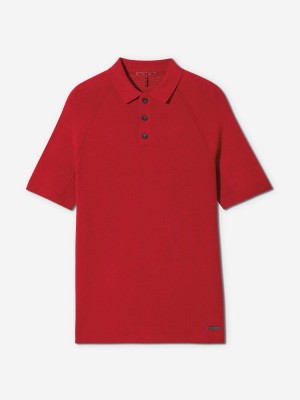 Sun Day Red 3D Knit Polo Rød | 680129-AUO