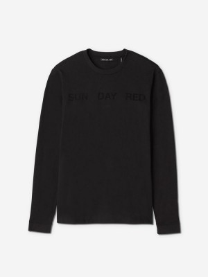 Sun Day Red Long Sleeve Dark Nebula T-Shirt Svarte | 925314-VIB