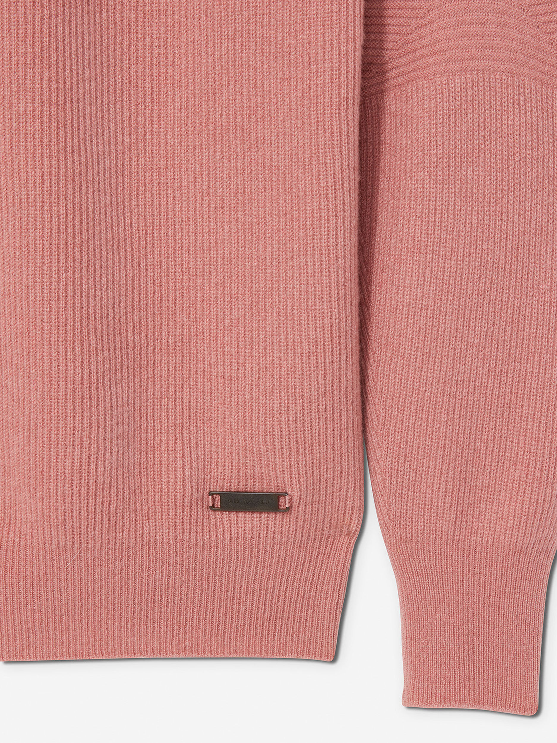 Sun Day Red 3D Knit Cashmere Quarter Zip Rosa | 348069-MJK