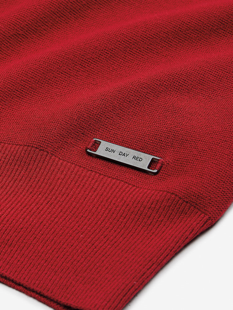 Sun Day Red 3D Knit Lightweight Crew Rød | 632091-IKJ