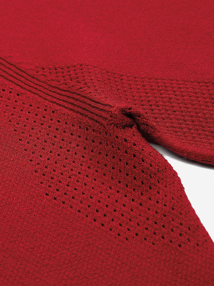 Sun Day Red 3D Knit Polo Rød | 680129-AUO