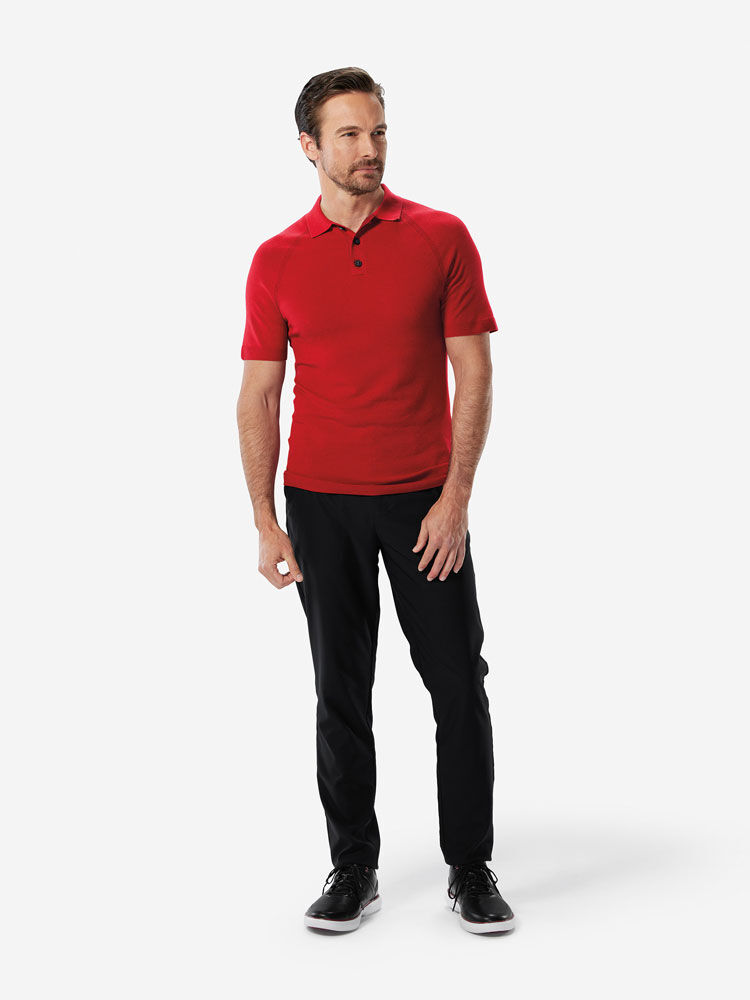 Sun Day Red 3D Knit Polo Rød | 680129-AUO