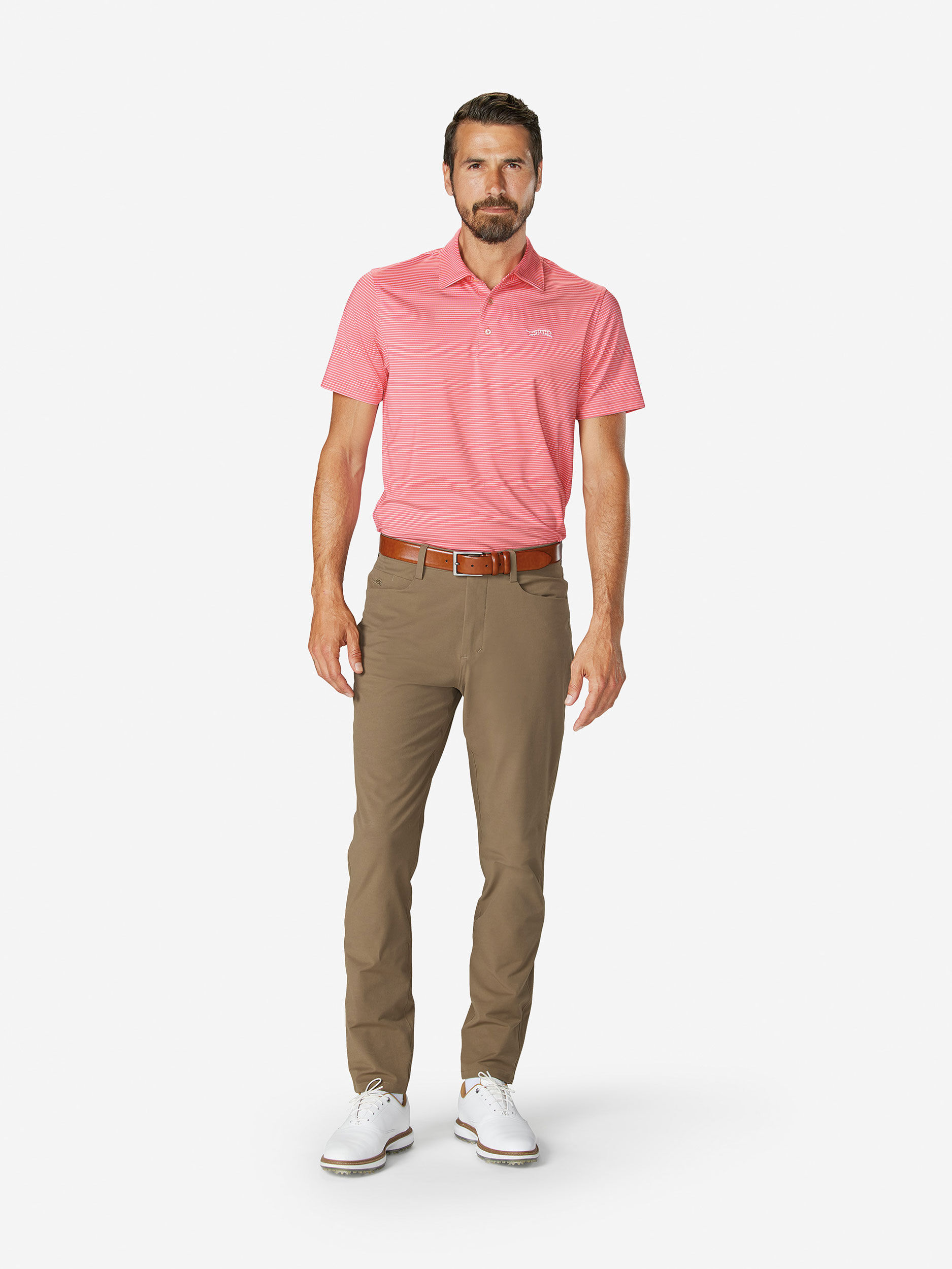 Sun Day Red Classic Stripe Polo Korall | 610345-RKT