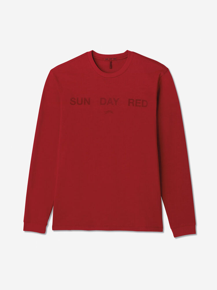 Sun Day Red Long Sleeve Dark Nebula T-Shirt Rød | 520416-RPZ