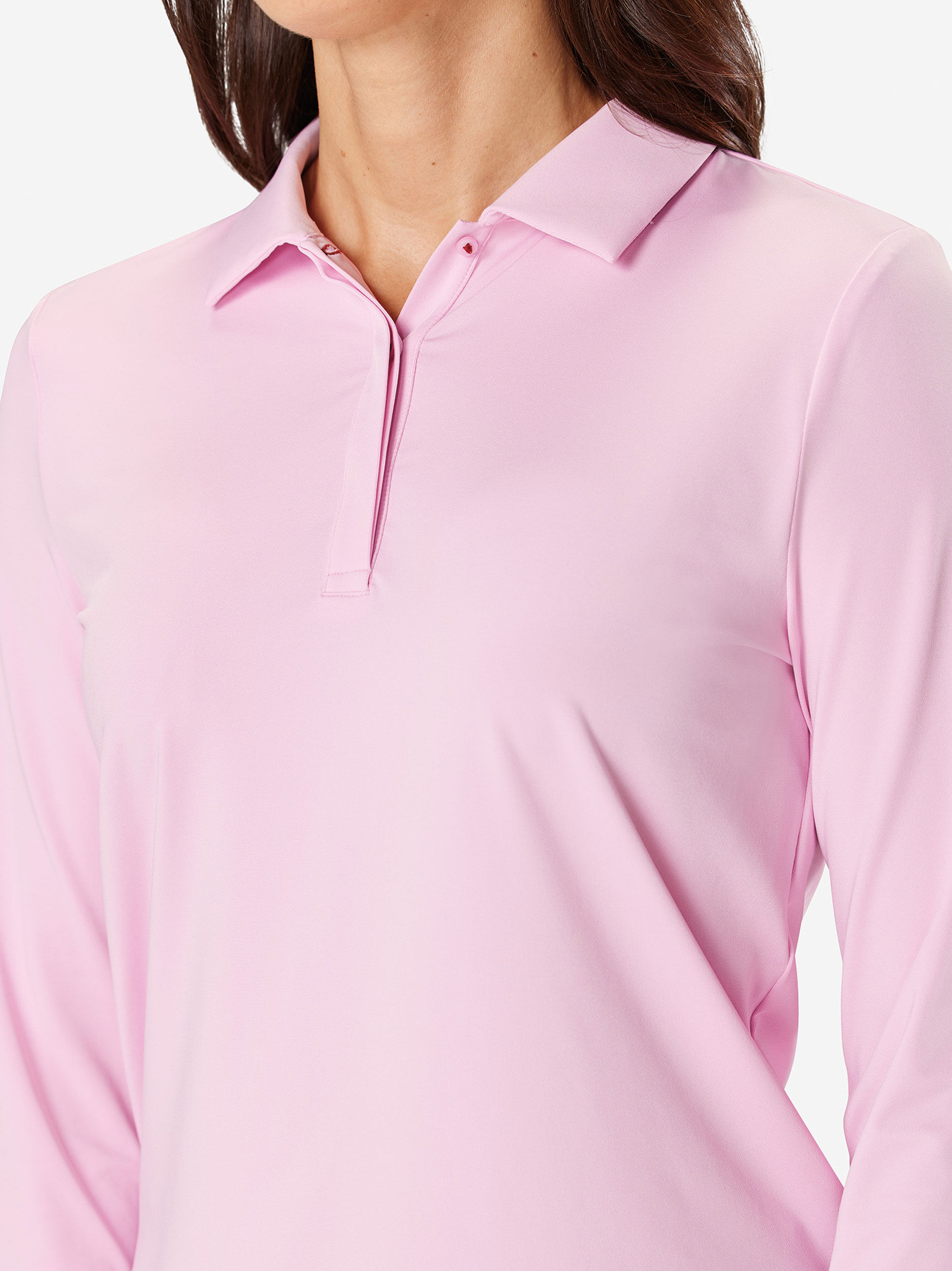 Sun Day Red Long Sleeve Performance Victoria Polo Rosa | 597280-MON